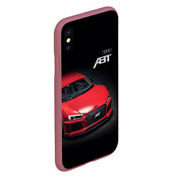 Чехол iPhone XS Max матовый Audi quattro ABT autotuning, цвет: 3D-малиновый — фото 2