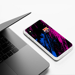 Чехол iPhone XS Max матовый Фк барса, цвет: 3D-белый — фото 2