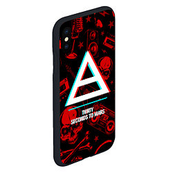 Чехол iPhone XS Max матовый Thirty Seconds to Mars rock glitch, цвет: 3D-черный — фото 2