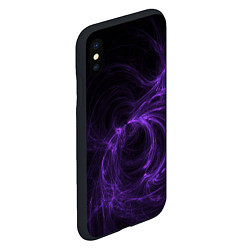 Чехол iPhone XS Max матовый Сиреневая абстракция из звуковых волн, цвет: 3D-черный — фото 2