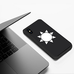 Чехол iPhone XS Max матовый Белое солнце узор, цвет: 3D-черный — фото 2