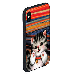 Чехол iPhone XS Max матовый Крик котёнка мяу, цвет: 3D-черный — фото 2