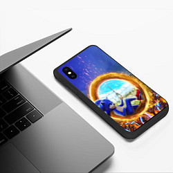 Чехол iPhone XS Max матовый Соник в кино, цвет: 3D-черный — фото 2