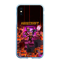 Чехол iPhone XS Max матовый Minecraft art, цвет: 3D-голубой