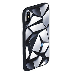 Чехол iPhone XS Max матовый Объемные кристаллы - паттерн, цвет: 3D-черный — фото 2