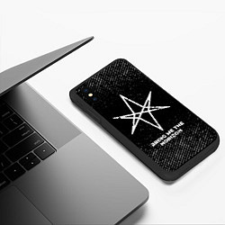 Чехол iPhone XS Max матовый Bring Me the Horizon с потертостями на темном фоне, цвет: 3D-черный — фото 2