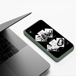 Чехол iPhone XS Max матовый Эстетика токийских мстителей, цвет: 3D-темно-зеленый — фото 2