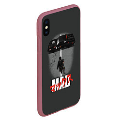 Чехол iPhone XS Max матовый Mad Max and Akira, цвет: 3D-малиновый — фото 2