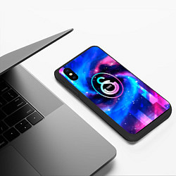 Чехол iPhone XS Max матовый Galatasaray неоновый космос, цвет: 3D-черный — фото 2