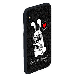 Чехол iPhone XS Max матовый Иди за кроликом, зубастый кролик, цвет: 3D-черный — фото 2