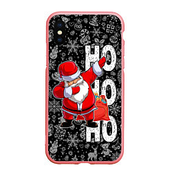 Чехол iPhone XS Max матовый Santa Claus, dabbing, through the snow, цвет: 3D-баблгам