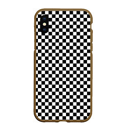 Чехол iPhone XS Max матовый Шахматное пано, цвет: 3D-коричневый