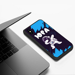 Чехол iPhone XS Max матовый Юра космонавт даб, цвет: 3D-черный — фото 2