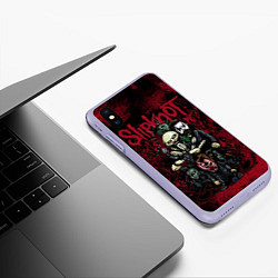 Чехол iPhone XS Max матовый Slipknot art, цвет: 3D-светло-сиреневый — фото 2