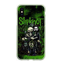 Чехол iPhone XS Max матовый Slipknot green art, цвет: 3D-салатовый