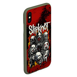 Чехол iPhone XS Max матовый Slipknot rock, цвет: 3D-темно-зеленый — фото 2