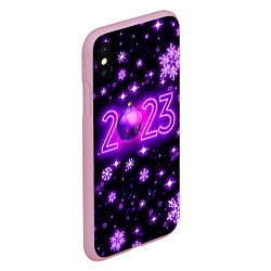 Чехол iPhone XS Max матовый Новый 2023 год в неоне, цвет: 3D-розовый — фото 2