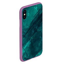 Чехол iPhone XS Max матовый Бирюзовый гранж, цвет: 3D-фиолетовый — фото 2