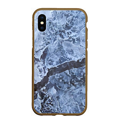 Чехол iPhone XS Max матовый Лёд - зимняя текстура, цвет: 3D-коричневый