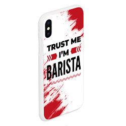 Чехол iPhone XS Max матовый Trust me Im barista white, цвет: 3D-белый — фото 2