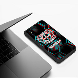 Чехол iPhone XS Max матовый Bayer 04 FC в стиле glitch на темном фоне, цвет: 3D-черный — фото 2