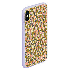 Чехол iPhone XS Max матовый Оливье салат, абстрактный паттерн, цвет: 3D-светло-сиреневый — фото 2