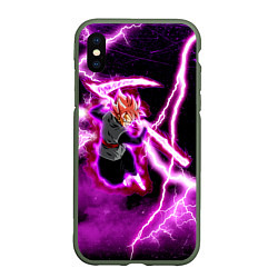 Чехол iPhone XS Max матовый Гоку Блек Аниме Dragon Ball, цвет: 3D-темно-зеленый