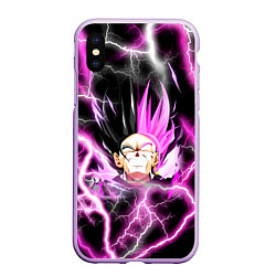 Чехол iPhone XS Max матовый Драгон Бол Гоку Блек Dragon Ball, цвет: 3D-сиреневый