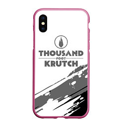 Чехол iPhone XS Max матовый Thousand Foot Krutch логотип, цвет: 3D-малиновый