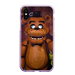 Чехол iPhone XS Max матовый Five Nights аt Frеddys, цвет: 3D-сиреневый