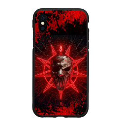 Чехол iPhone XS Max матовый Slipknot red satan star, цвет: 3D-черный