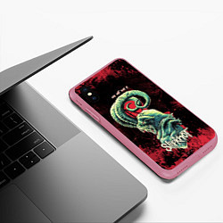 Чехол iPhone XS Max матовый Slipknot - козел, цвет: 3D-малиновый — фото 2