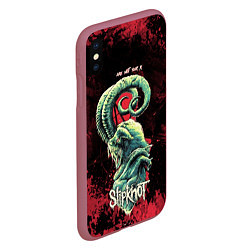 Чехол iPhone XS Max матовый Slipknot - козел, цвет: 3D-малиновый — фото 2