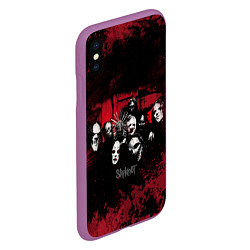 Чехол iPhone XS Max матовый Группа Slipknot, цвет: 3D-фиолетовый — фото 2