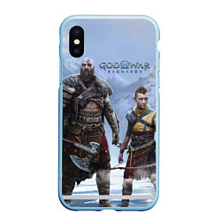 Чехол iPhone XS Max матовый God of war ragnarok-God of War: Рагнарёк, цвет: 3D-голубой