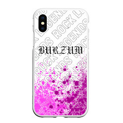 Чехол iPhone XS Max матовый Burzum rock legends: символ сверху