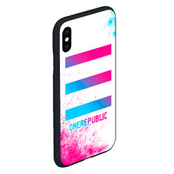 Чехол iPhone XS Max матовый OneRepublic neon gradient style, цвет: 3D-черный — фото 2