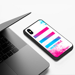 Чехол iPhone XS Max матовый OneRepublic neon gradient style, цвет: 3D-черный — фото 2