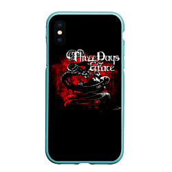 Чехол iPhone XS Max матовый Three Days Grace змея и ворон, цвет: 3D-мятный