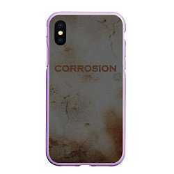 Чехол iPhone XS Max матовый Corrosion - рыжая ржавчина, цвет: 3D-сиреневый