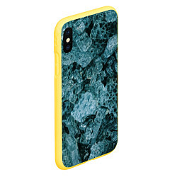 Чехол iPhone XS Max матовый Голубые кристаллы, цвет: 3D-желтый — фото 2