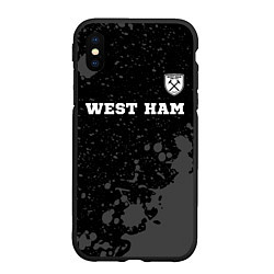 Чехол iPhone XS Max матовый West Ham sport на темном фоне: символ сверху, цвет: 3D-черный