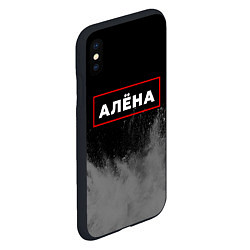 Чехол iPhone XS Max матовый Алёна - в красной рамке на темном, цвет: 3D-черный — фото 2