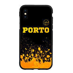 Чехол iPhone XS Max матовый Porto - gold gradient: символ сверху, цвет: 3D-черный