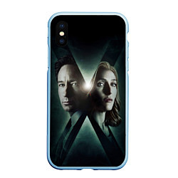 Чехол iPhone XS Max матовый X - Files, цвет: 3D-голубой