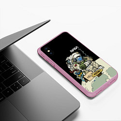 Чехол iPhone XS Max матовый NASA - Help! Astronaut - Joke, цвет: 3D-розовый — фото 2