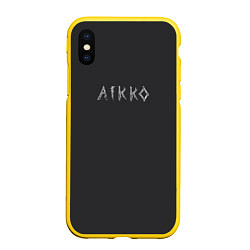 Чехол iPhone XS Max матовый Aikko надпись, цвет: 3D-желтый