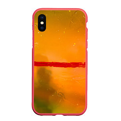Чехол iPhone XS Max матовый Оранжевый туман и красная краска, цвет: 3D-красный