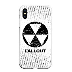 Чехол iPhone XS Max матовый Fallout с потертостями на светлом фоне