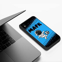 Чехол iPhone XS Max матовый Марк космонавт футболист, цвет: 3D-черный — фото 2